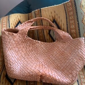 Falor Italian Leather Hand Woven Shoulder Bucket Handbag